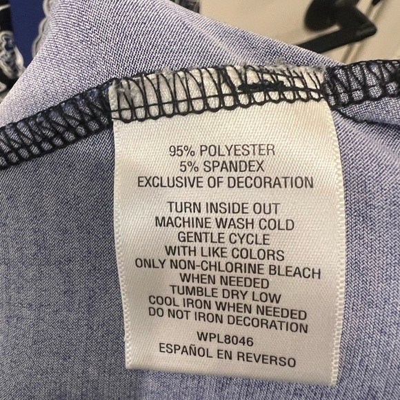 JM Collection XL to 1X Blue and Black Patterned Blouse - Picture 3 of 7